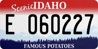 ID license plate E060227
