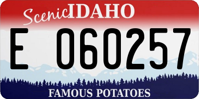 ID license plate E060257
