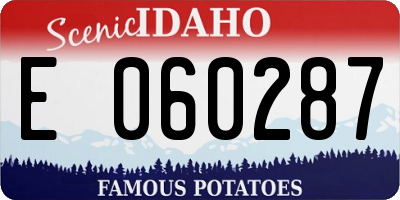 ID license plate E060287