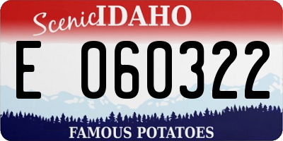 ID license plate E060322