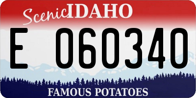 ID license plate E060340
