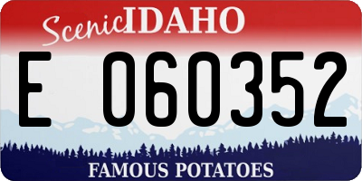 ID license plate E060352