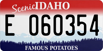 ID license plate E060354