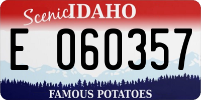 ID license plate E060357