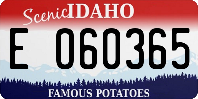 ID license plate E060365