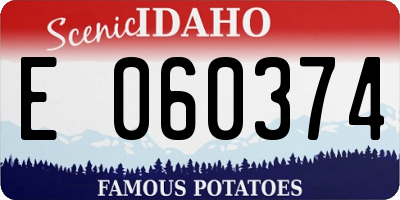 ID license plate E060374