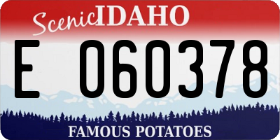 ID license plate E060378