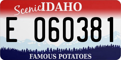 ID license plate E060381