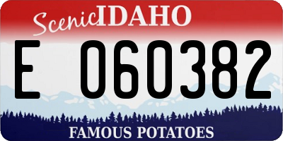 ID license plate E060382