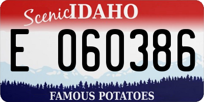 ID license plate E060386