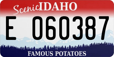 ID license plate E060387