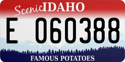 ID license plate E060388