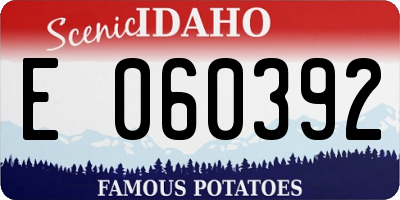 ID license plate E060392