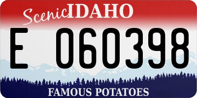 ID license plate E060398