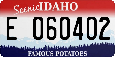 ID license plate E060402