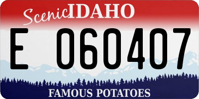 ID license plate E060407