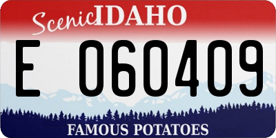 ID license plate E060409