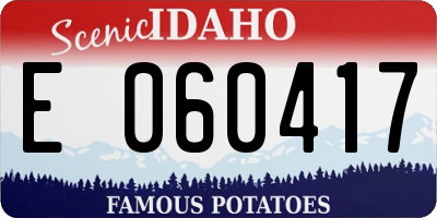 ID license plate E060417