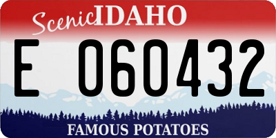 ID license plate E060432