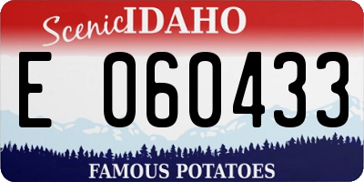 ID license plate E060433