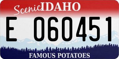 ID license plate E060451