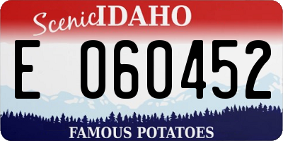 ID license plate E060452