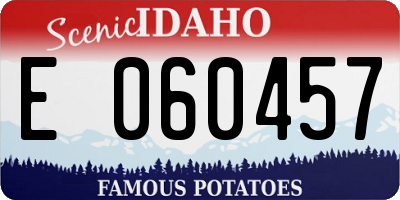 ID license plate E060457