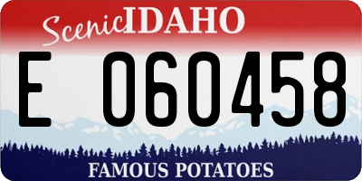 ID license plate E060458