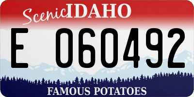 ID license plate E060492