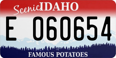 ID license plate E060654