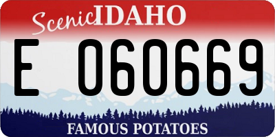 ID license plate E060669