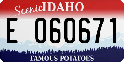 ID license plate E060671