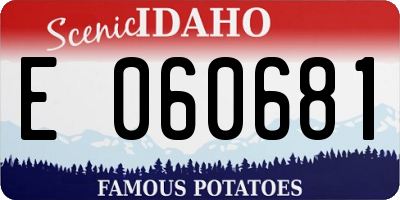 ID license plate E060681
