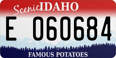 ID license plate E060684