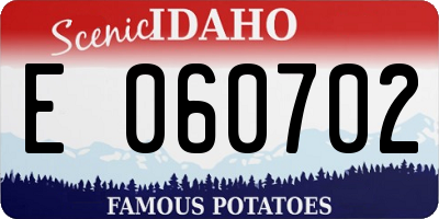 ID license plate E060702