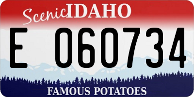 ID license plate E060734