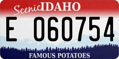 ID license plate E060754