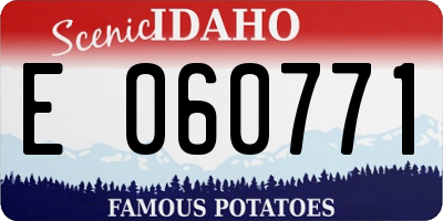ID license plate E060771