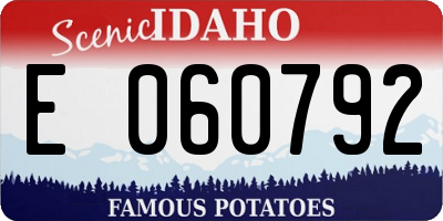 ID license plate E060792