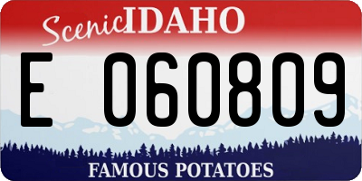 ID license plate E060809