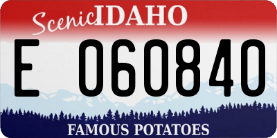ID license plate E060840