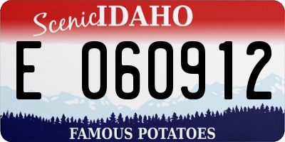 ID license plate E060912