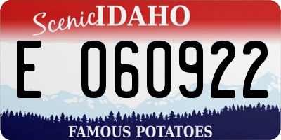 ID license plate E060922
