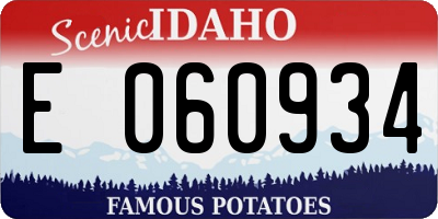ID license plate E060934