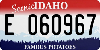 ID license plate E060967