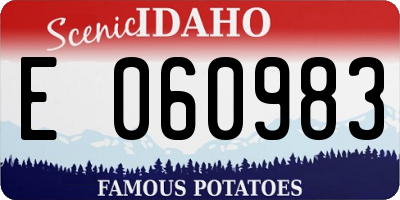 ID license plate E060983