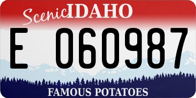 ID license plate E060987