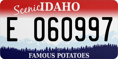 ID license plate E060997