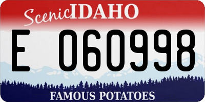 ID license plate E060998
