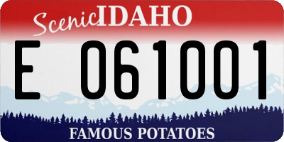 ID license plate E061001